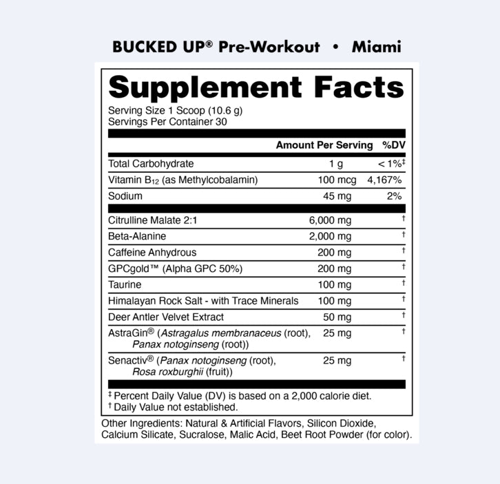 Bucked up MIAMI pre-workout